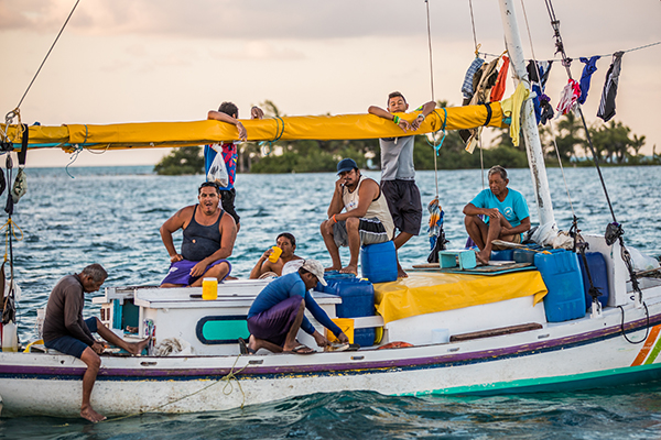 Photo Credit: Tony Rath Photography; Belize Audubon Society, Coast Guard and Fisheries doing checks at Lighthouse Reef Atoll for the Managed Access Program.