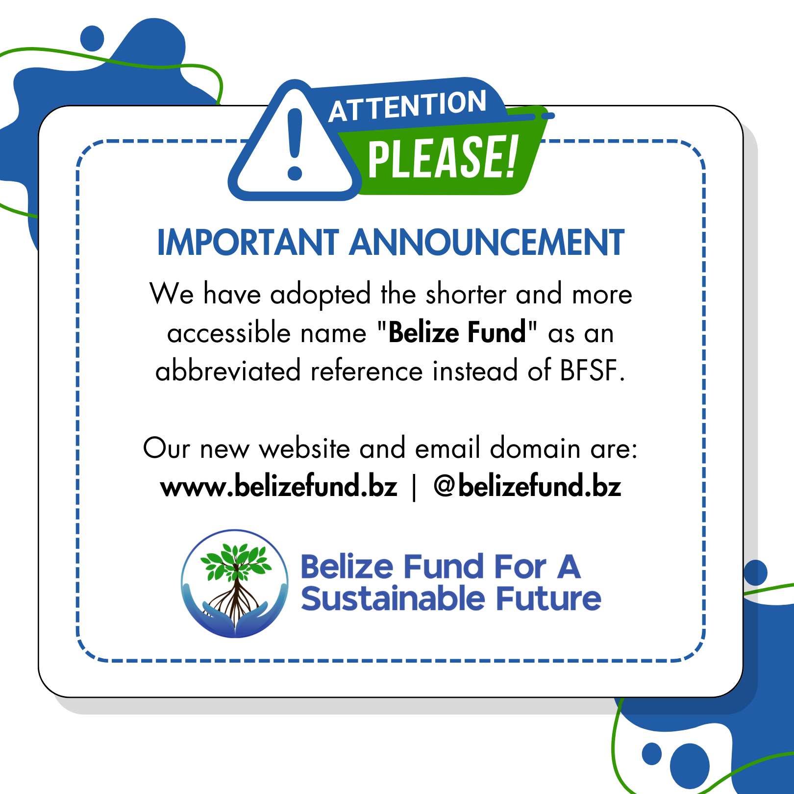 Important Announcement – Adoption of the shorter and more accessible name “Belize Fund”